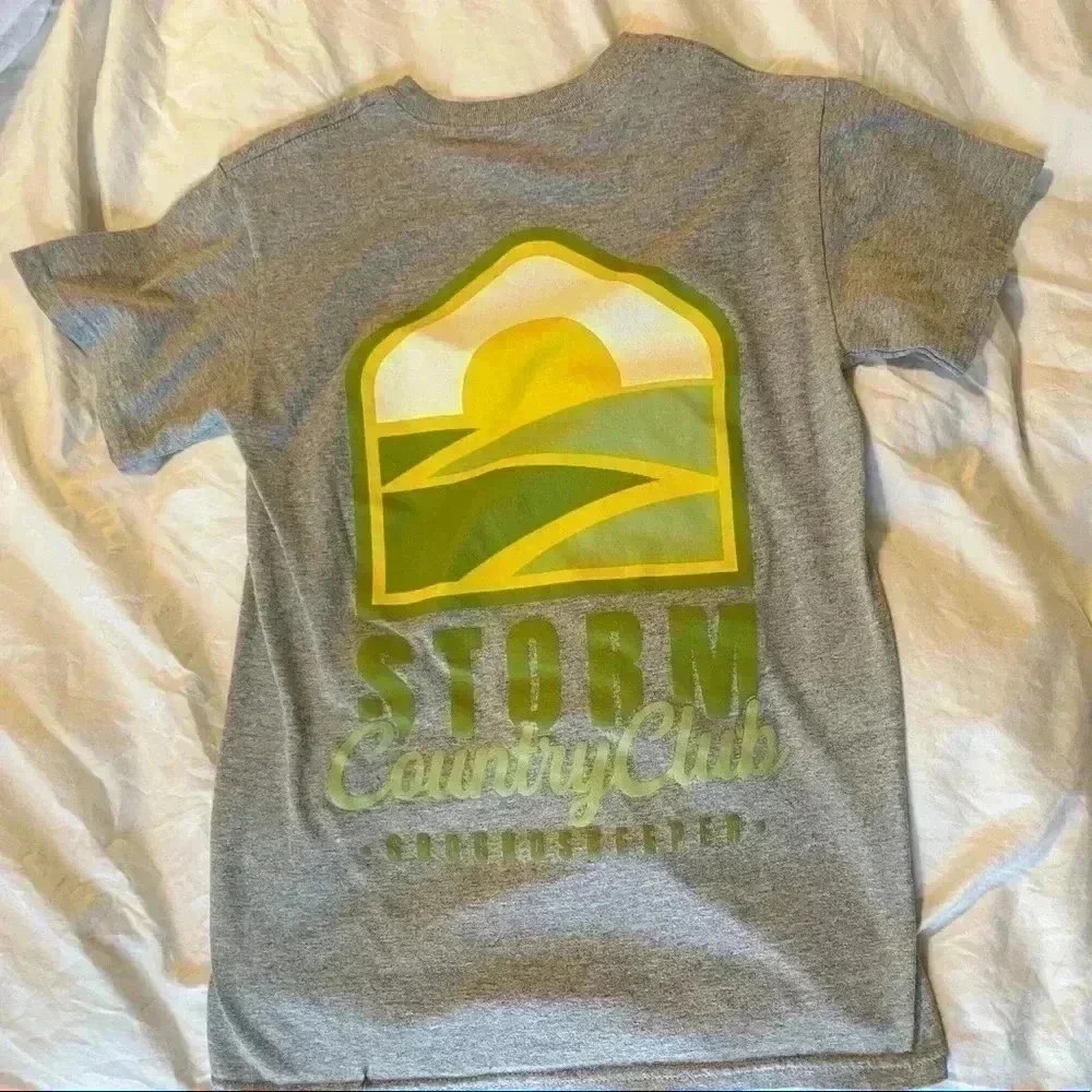 Storm Country Club GOLF preppy‎ gray green T Shirt Men’s Size S short sleeve top